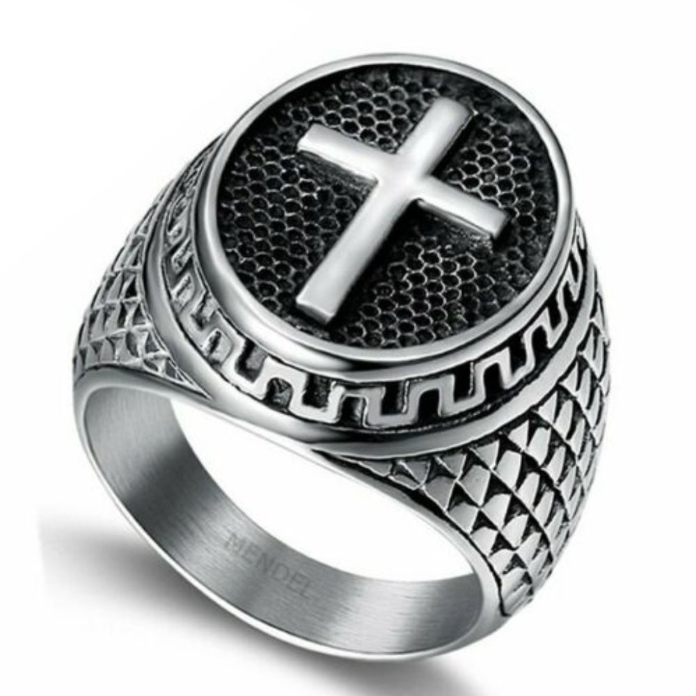 New Mens Christian Cross Ring